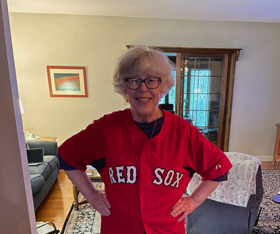 Valerie Taylor with Red Sox shirt
